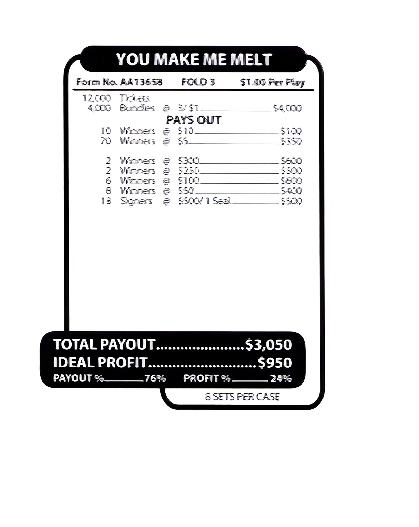 YOU MAKE ME MELT 12,000 ct Jar Ticket