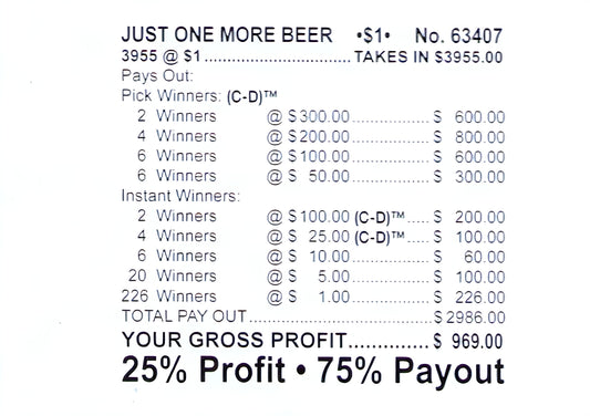 JUST ONE MORE BEER 3,955 ct Chip
