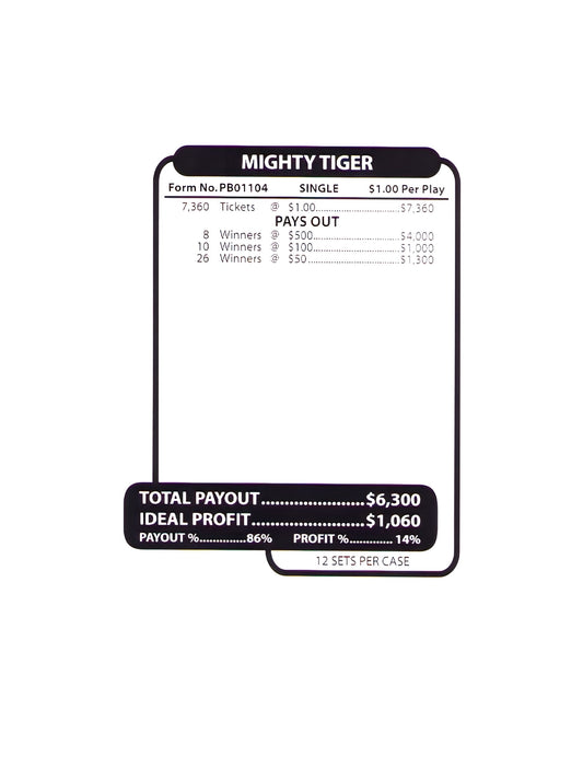 MIGHTY TIGER 7,360 ct Jar Ticket