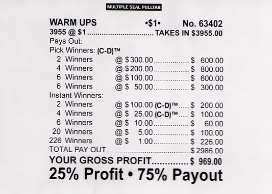 WARM UPS 3,955 ct Chip