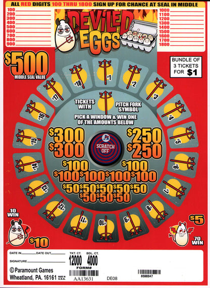 DEVILED EGGS 12,000 ct Jar Ticket