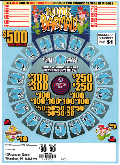 THE LITTLE BARMAID 12,000 ct Jar Ticket