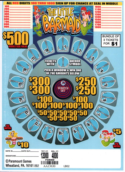 THE LITTLE BARMAID 12,000 ct Jar Ticket