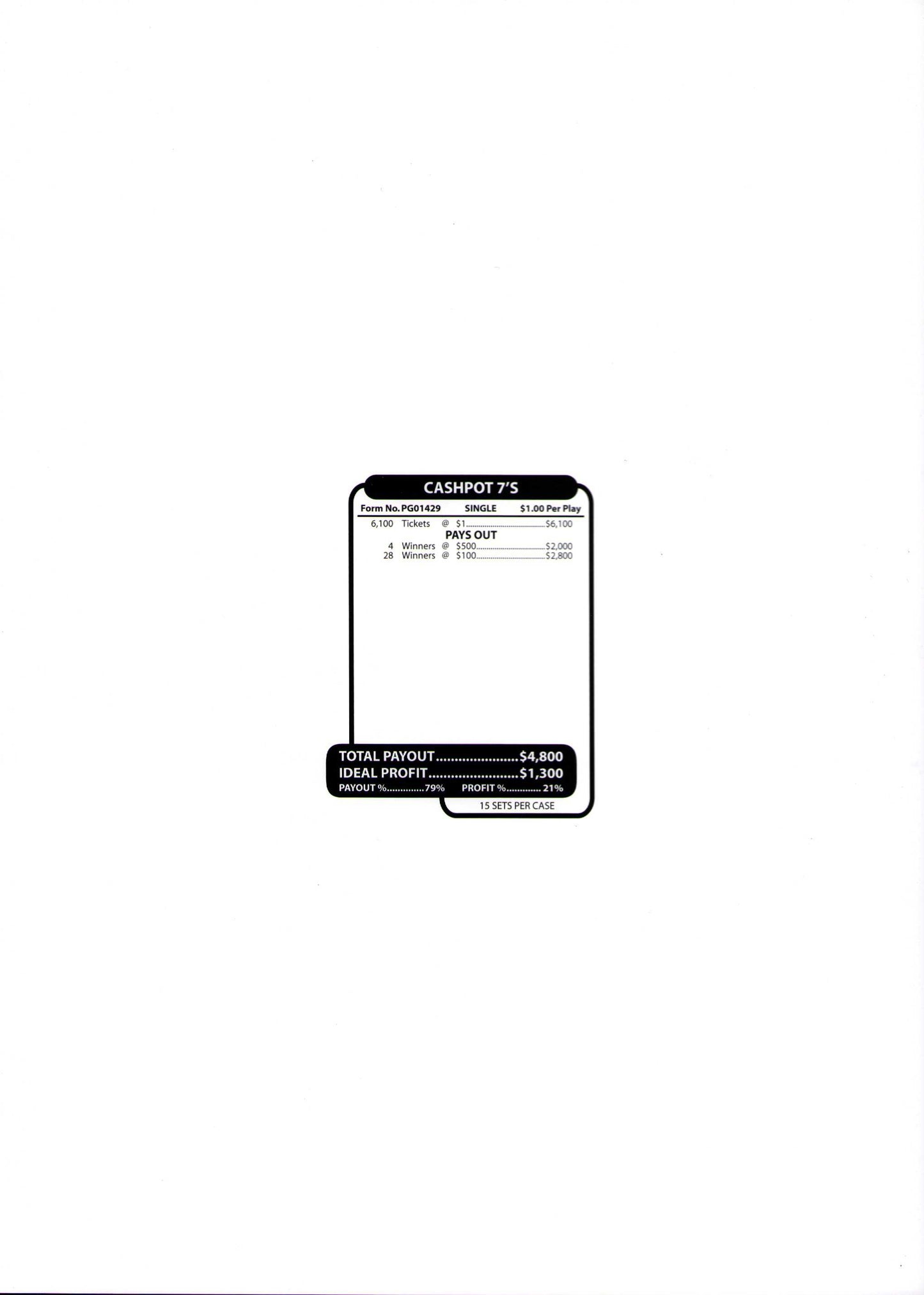 CASHPOT 7'S 6,100 ct Jar Ticket