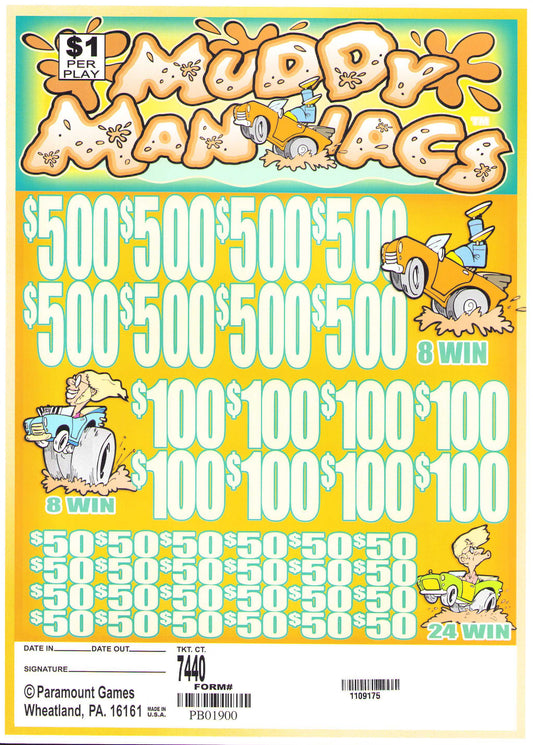 MUDDY MANIACS 7,440 ct Jar Ticket