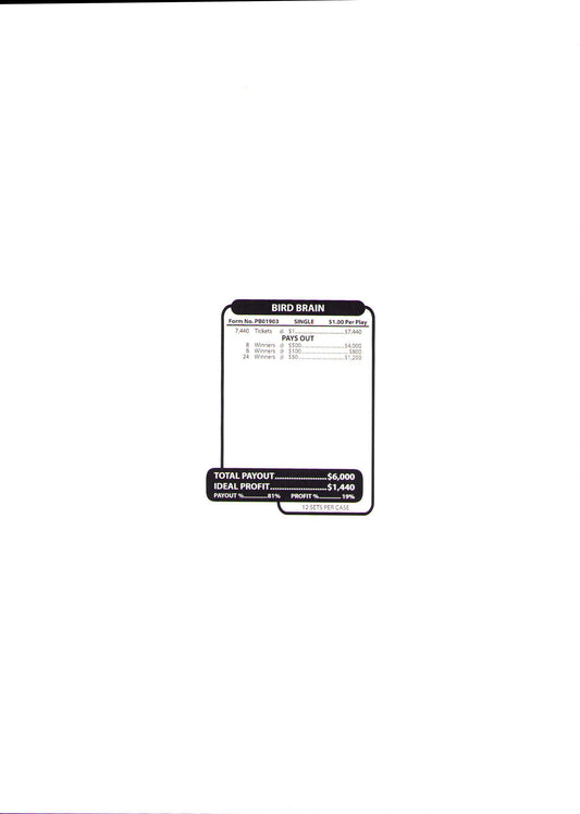 BIRD BRAIN 7,440 ct Jar Ticket
