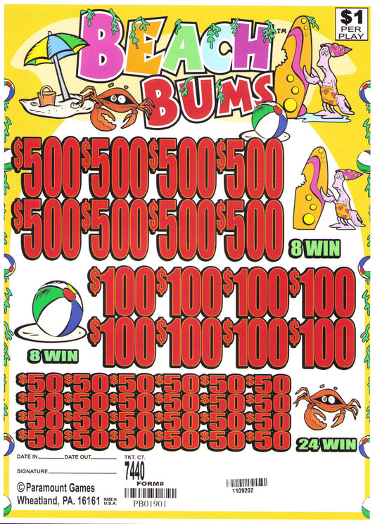 BEACH BUMS 7,440 ct Jar Ticket