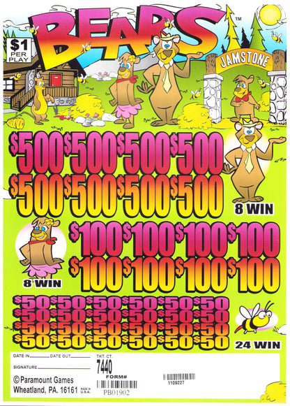 BEARS 7,440 ct Jar Ticket