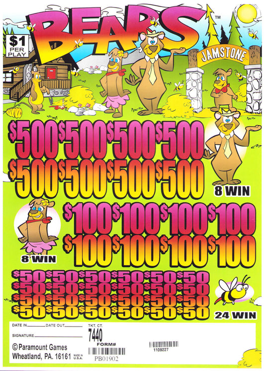 BEARS 7,440 ct Jar Ticket