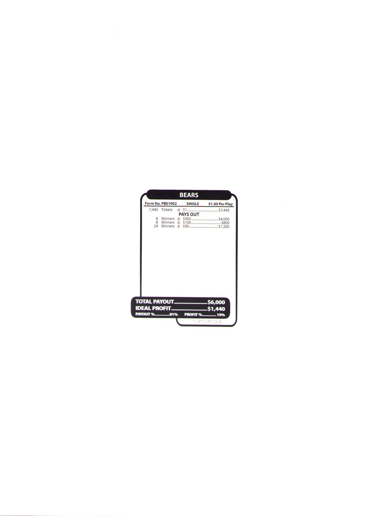 BEARS 7,440 ct Jar Ticket