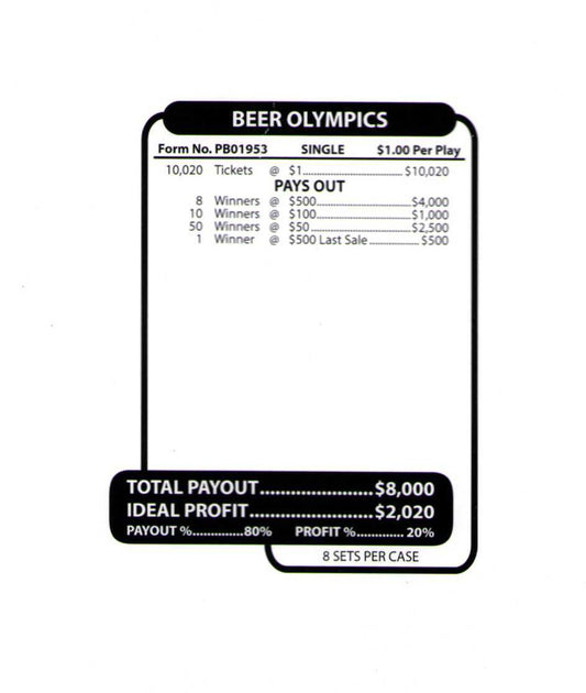 BEER OLYMPICS 10,020 ct Jar Ticket