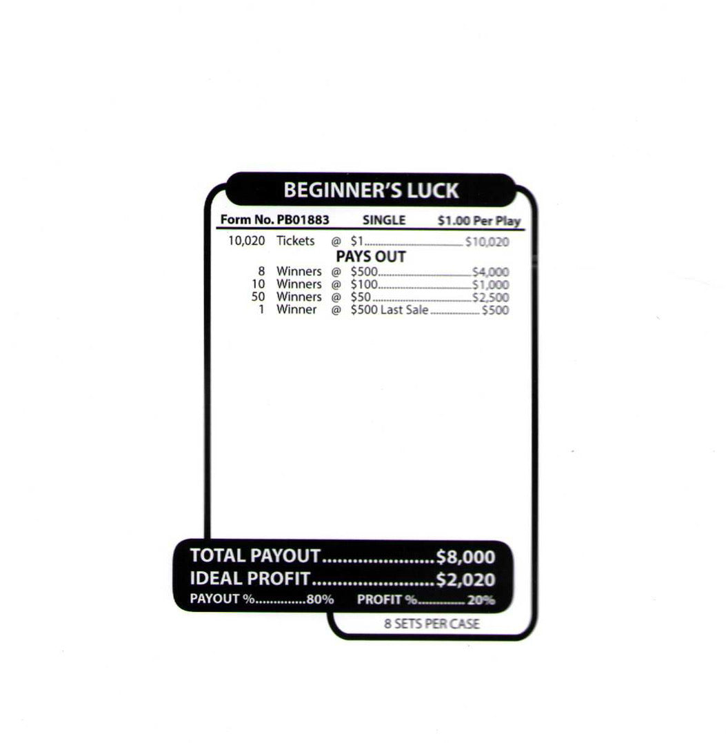 BEGINNERS LUCK 10,020 ct Jar Ticket