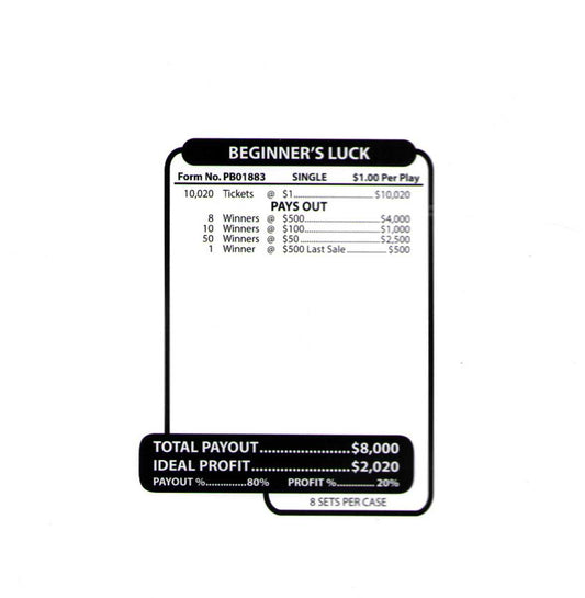 BEGINNERS LUCK 10,020 ct Jar Ticket