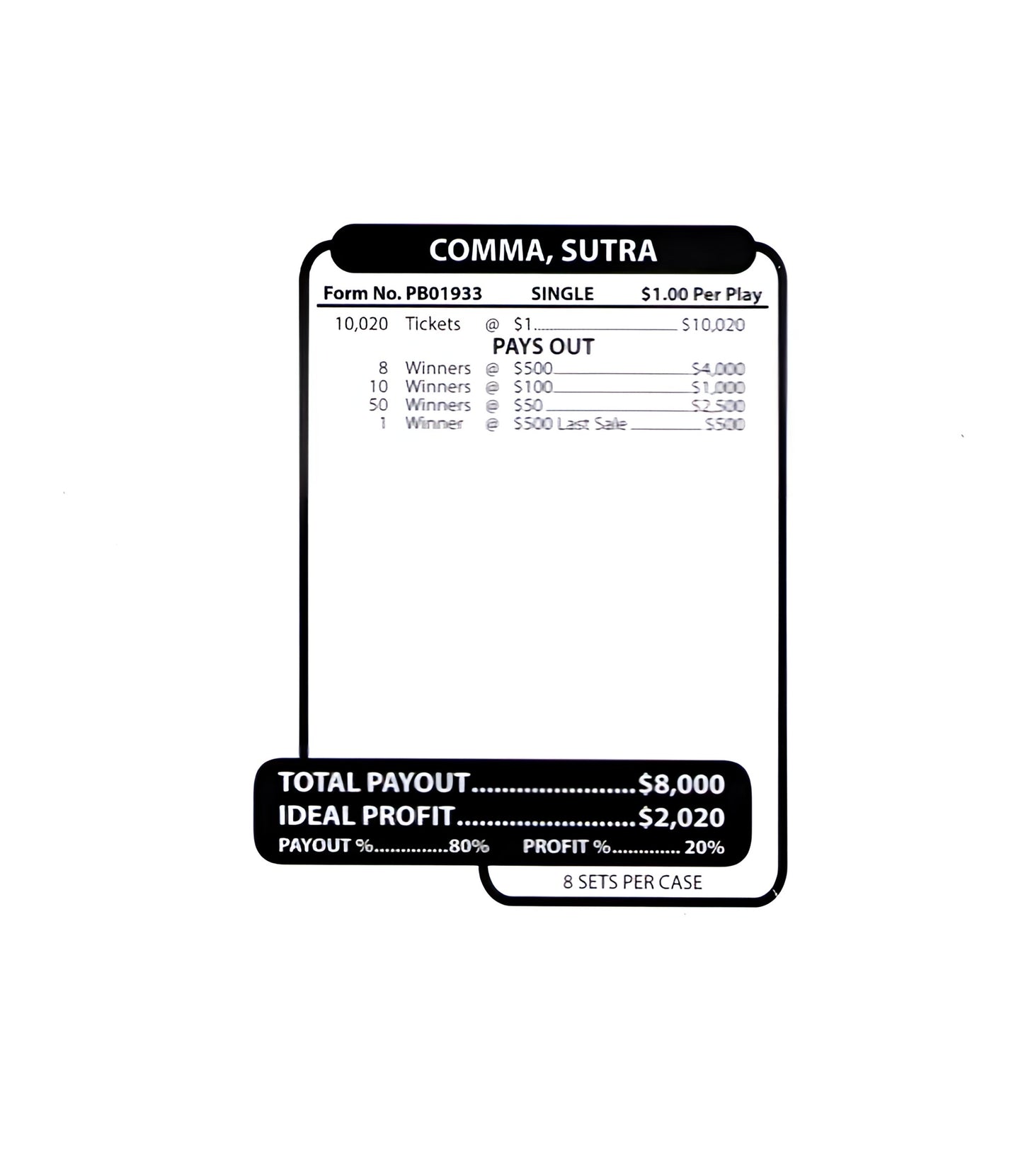 COMMA SUTRA 10,020 ct Jar Ticket