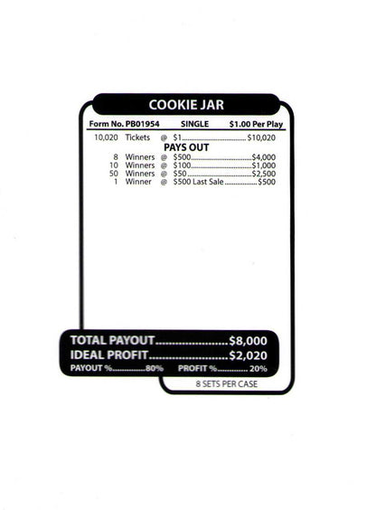 COOKIE JAR 10,020 ct Jar Ticket