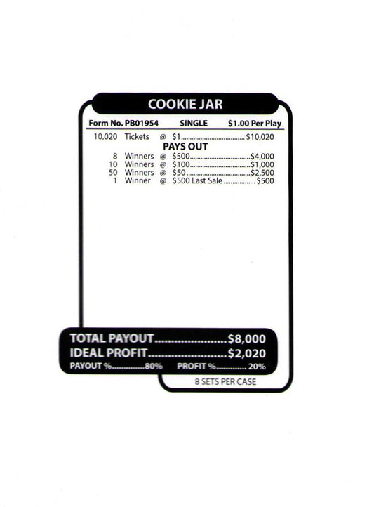 COOKIE JAR 10,020 ct Jar Ticket