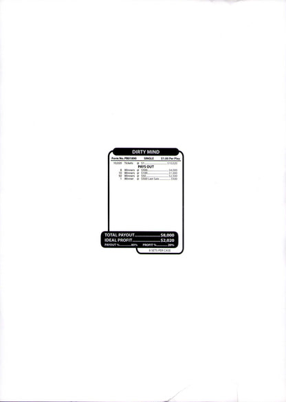 DIRTY MINDS 10,020 ct Jar Ticket