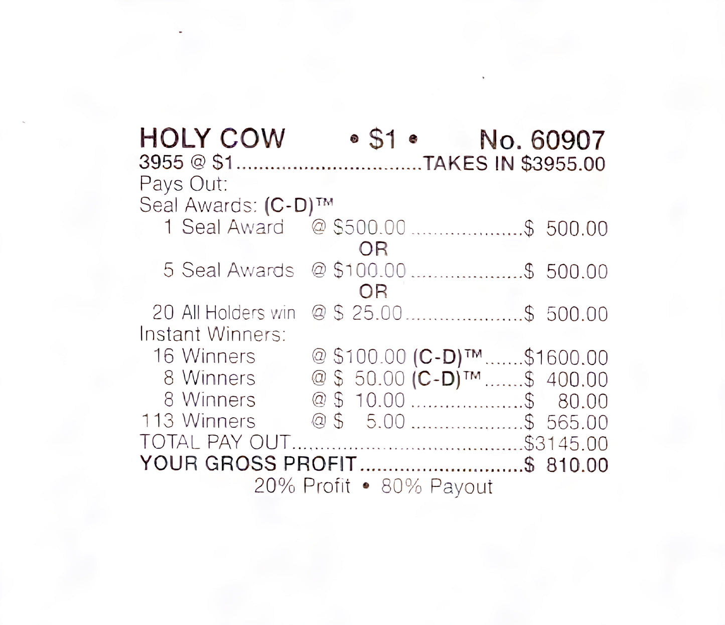 HOLY COW 3,955 ct Chip