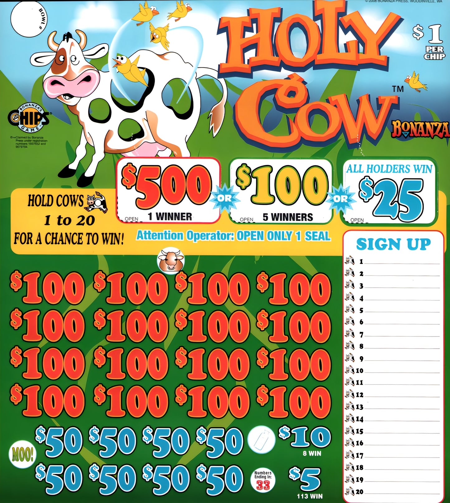 HOLY COW 3,955 ct Chip