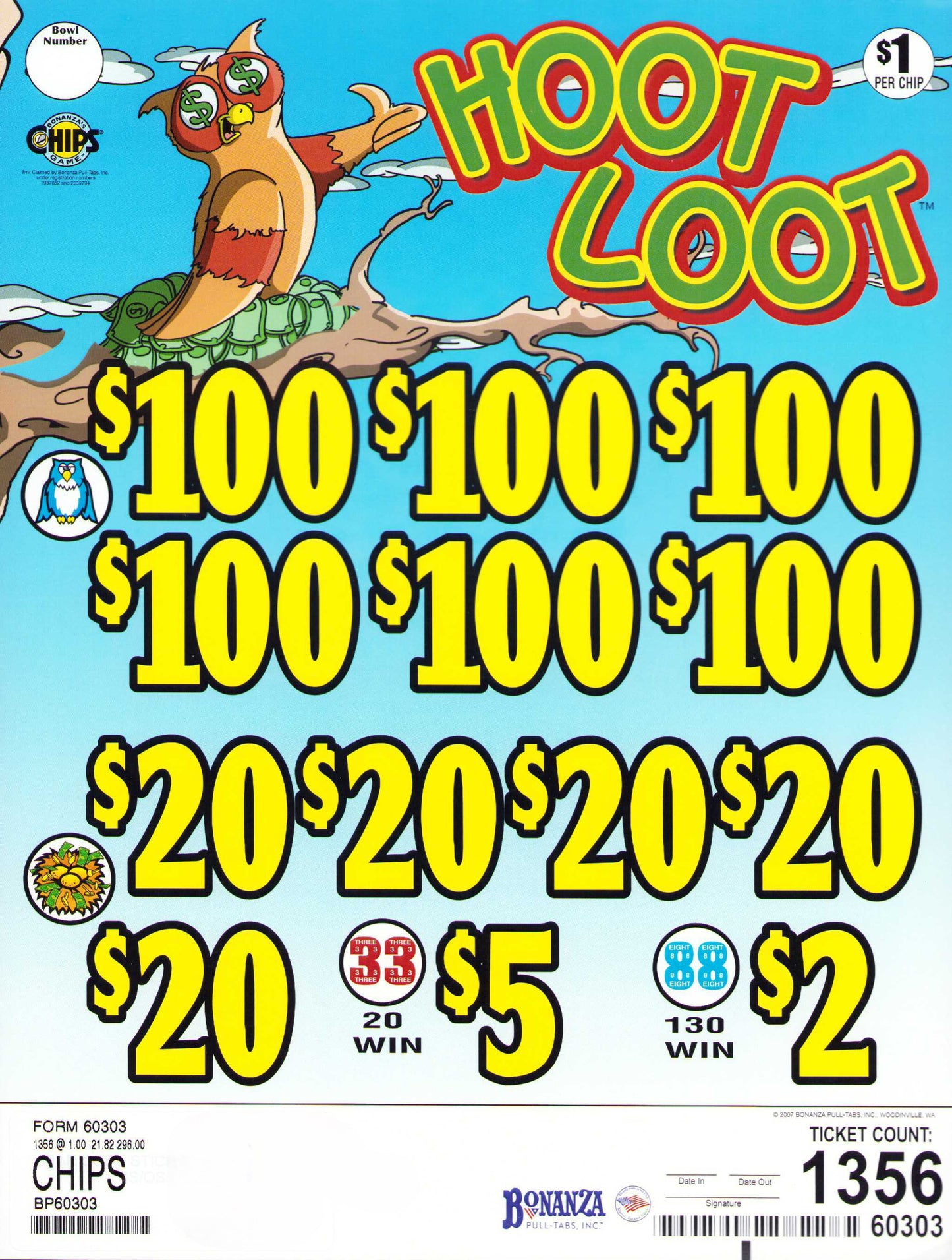HOOT LOOT 1,356 ct Chip