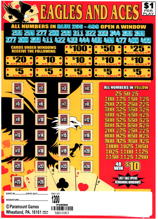 EAGLES AND ACES 1,200 ct Jar Ticket