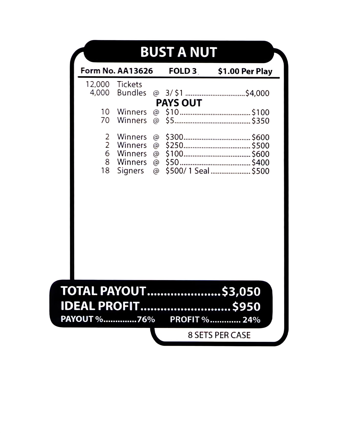 BUST A NUT 12,000 ct Jar Ticket