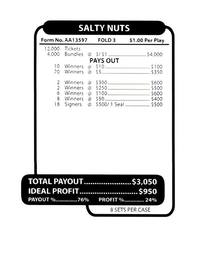SALTY NUTS 12,000 ct Jar Ticket