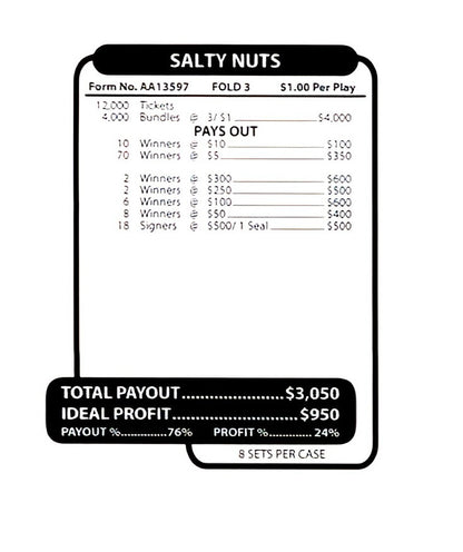 SALTY NUTS 12,000 ct Jar Ticket