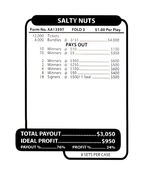 SALTY NUTS 12,000 ct Jar Ticket