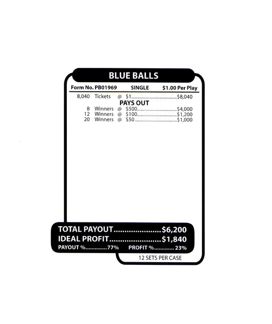BLUE BALLS 8,040 ct Jar Ticket