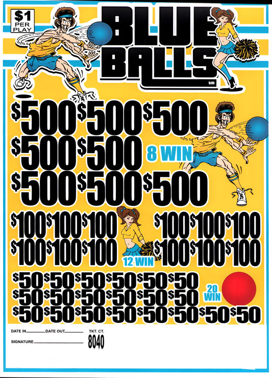 BLUE BALLS 8,040 ct Jar Ticket