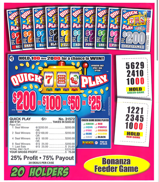 QUICK PLAY 300 ct Pull Tab Ticket