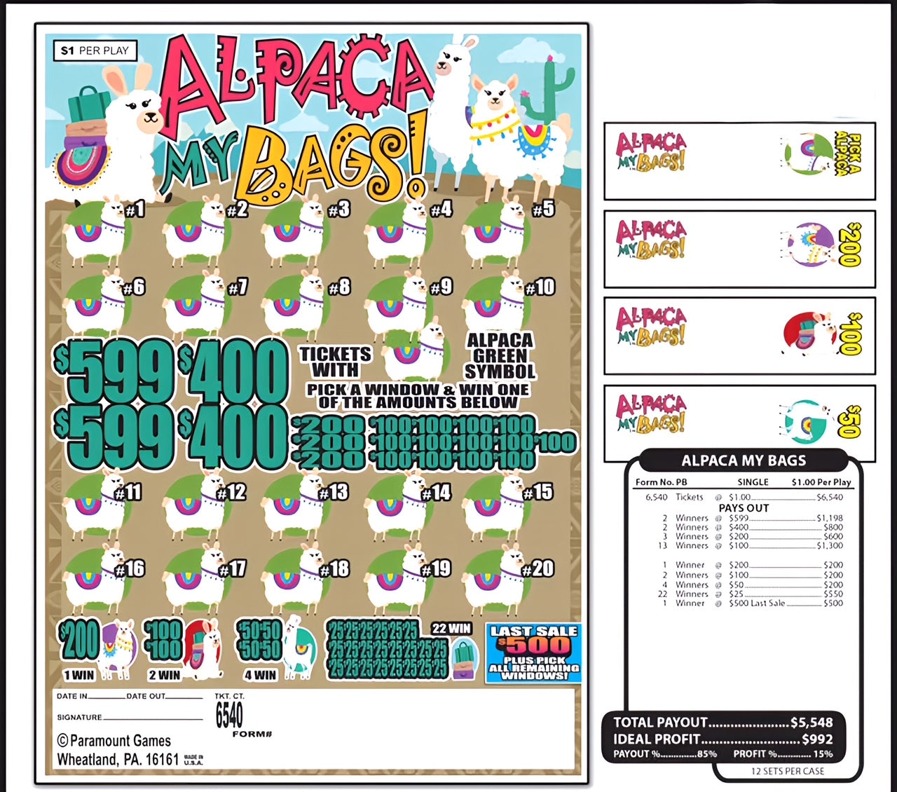ALPACA MY BAGS 6,540 ct Jar Ticket
