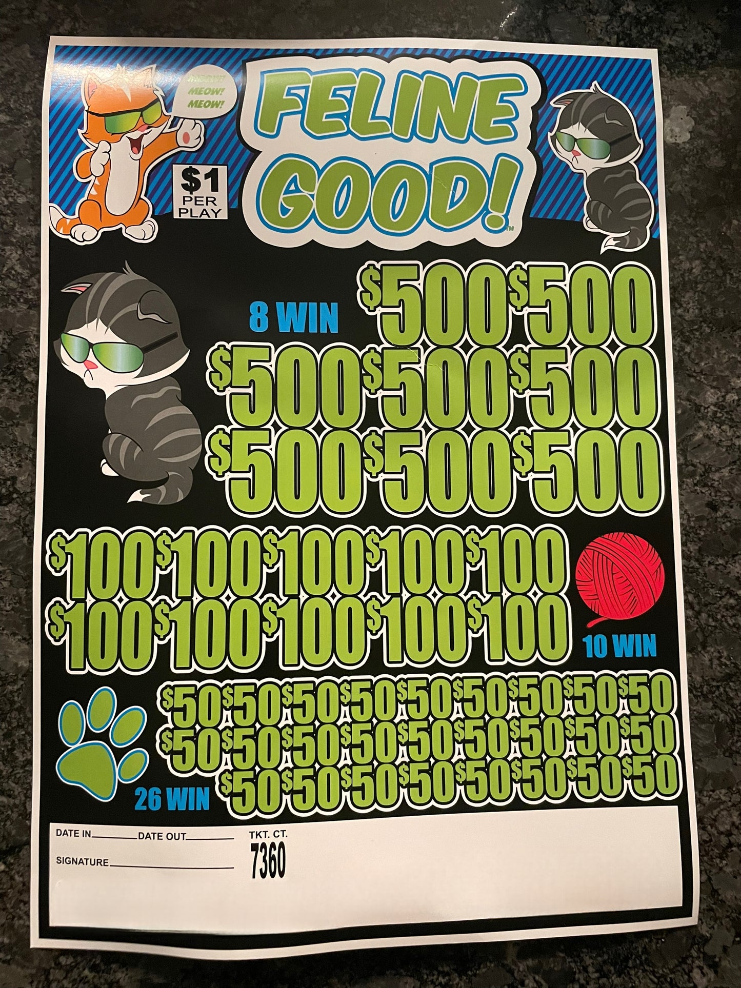 FELINE GOOD 7,360 ct Jar Ticket