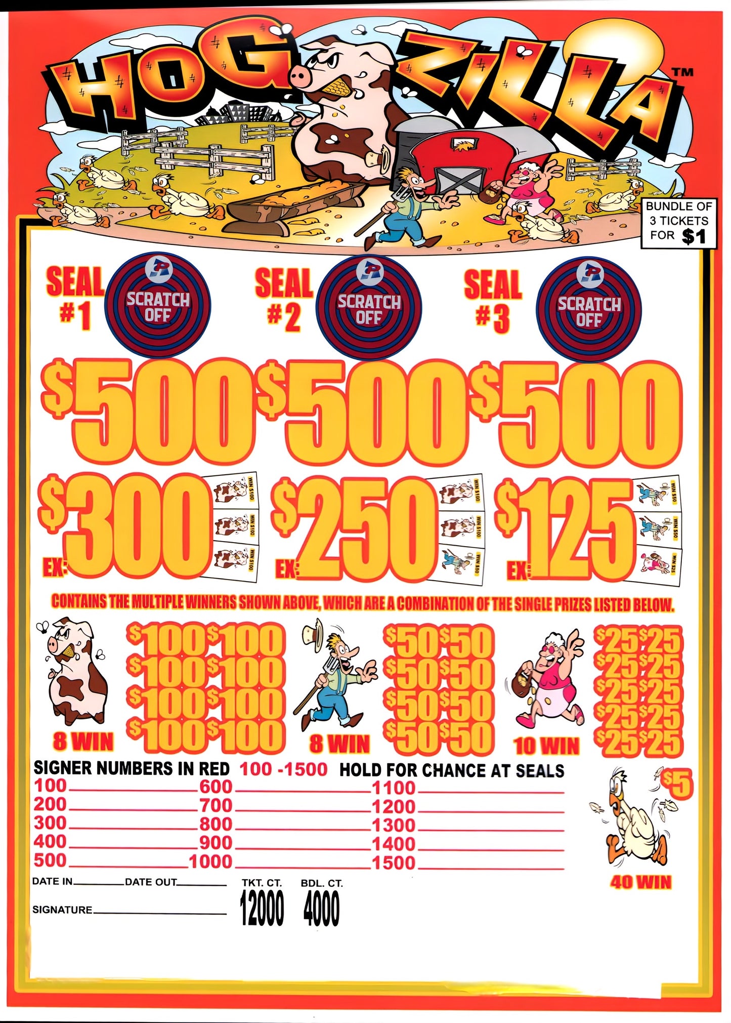 HOGZILLA 12,000 ct Jar Ticket