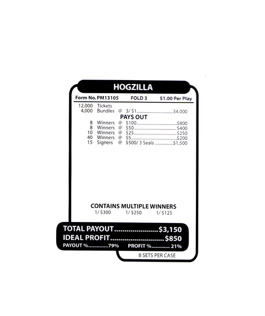 HOGZILLA 12,000 ct Jar Ticket