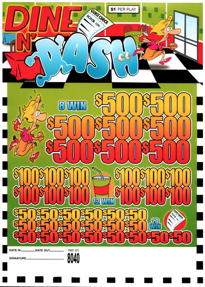 DINE N' DASH 8,040 ct Jar Ticket