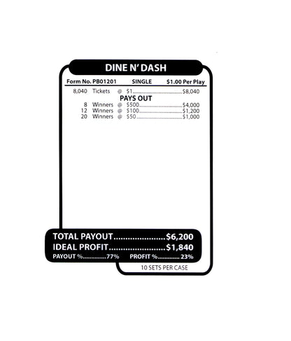 DINE N' DASH 8,040 ct Jar Ticket