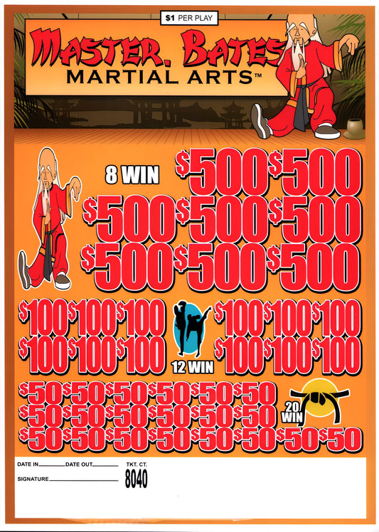 MASTER BATES MARTIAL ARTS 8,040 ct Jar Ticket