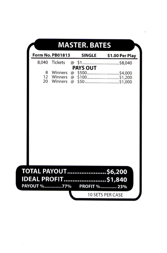 MASTER BATES MARTIAL ARTS 8,040 ct Jar Ticket