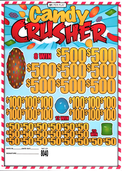 CANDY CRUSHER 8,040 ct Jar Ticket