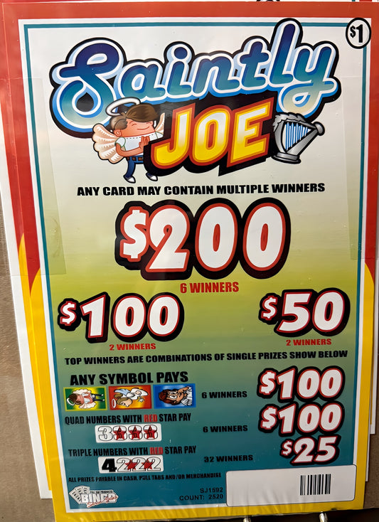 SAINTLY JOE 2,520 ct Pull Tab Ticket