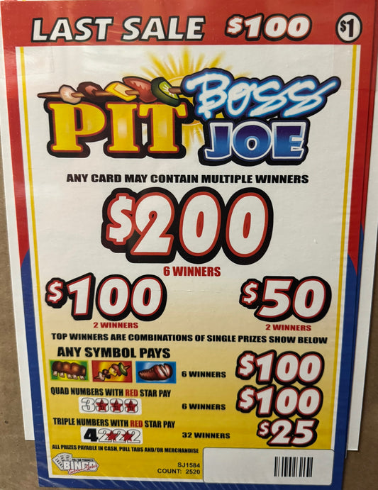 PIT BOSS JOE 2,520 ct Pull Tab Ticket