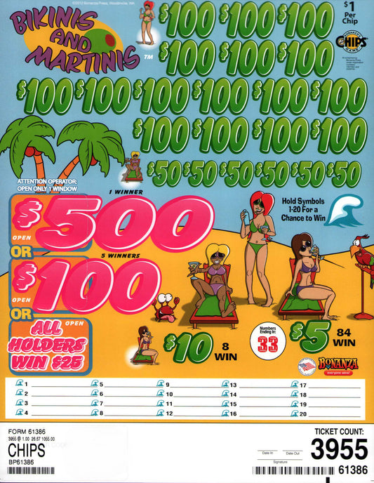 BIKINIS & MARTINIS 3,955 ct Chip