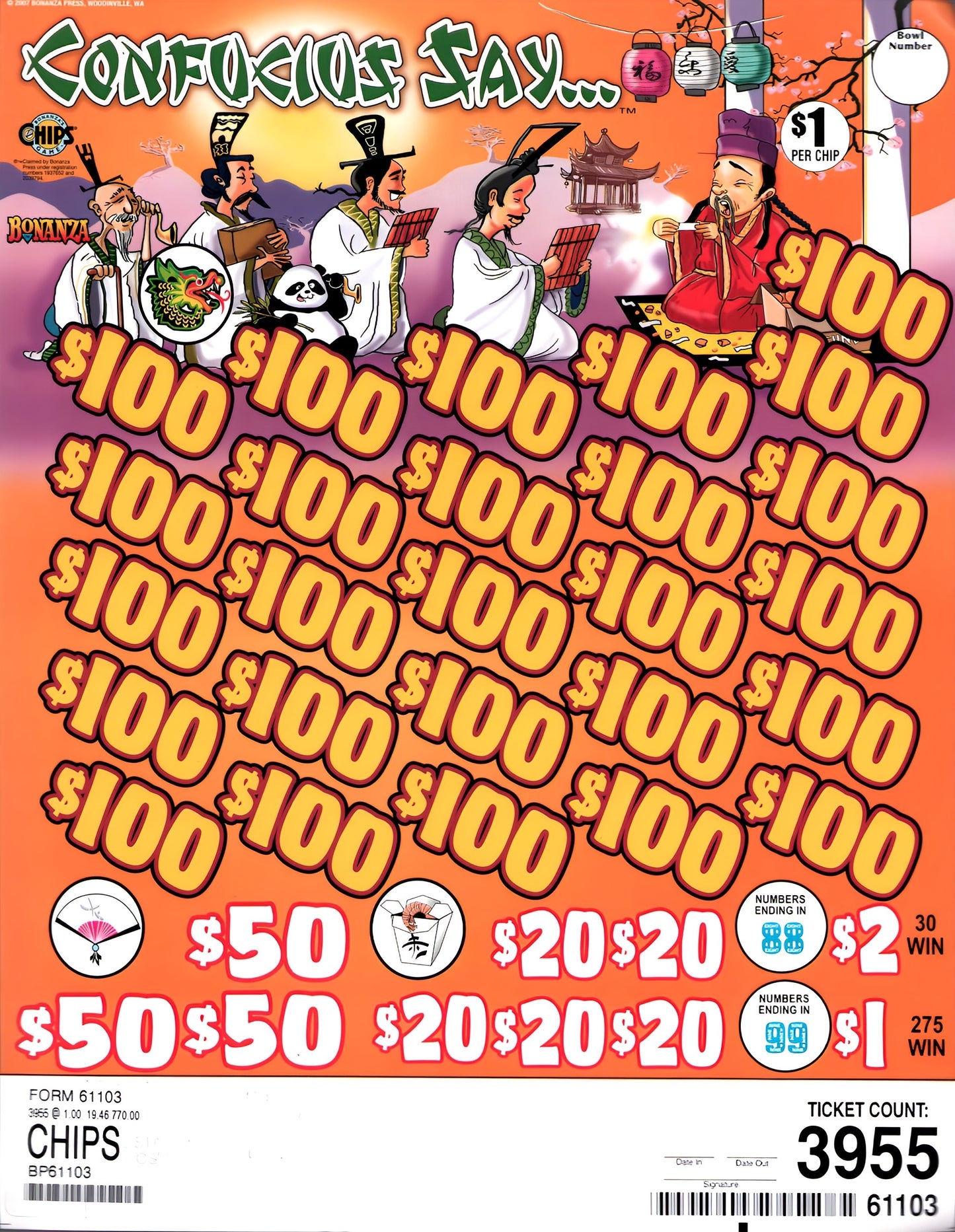 CONFUCIUS SAY 3,955 ct Chip