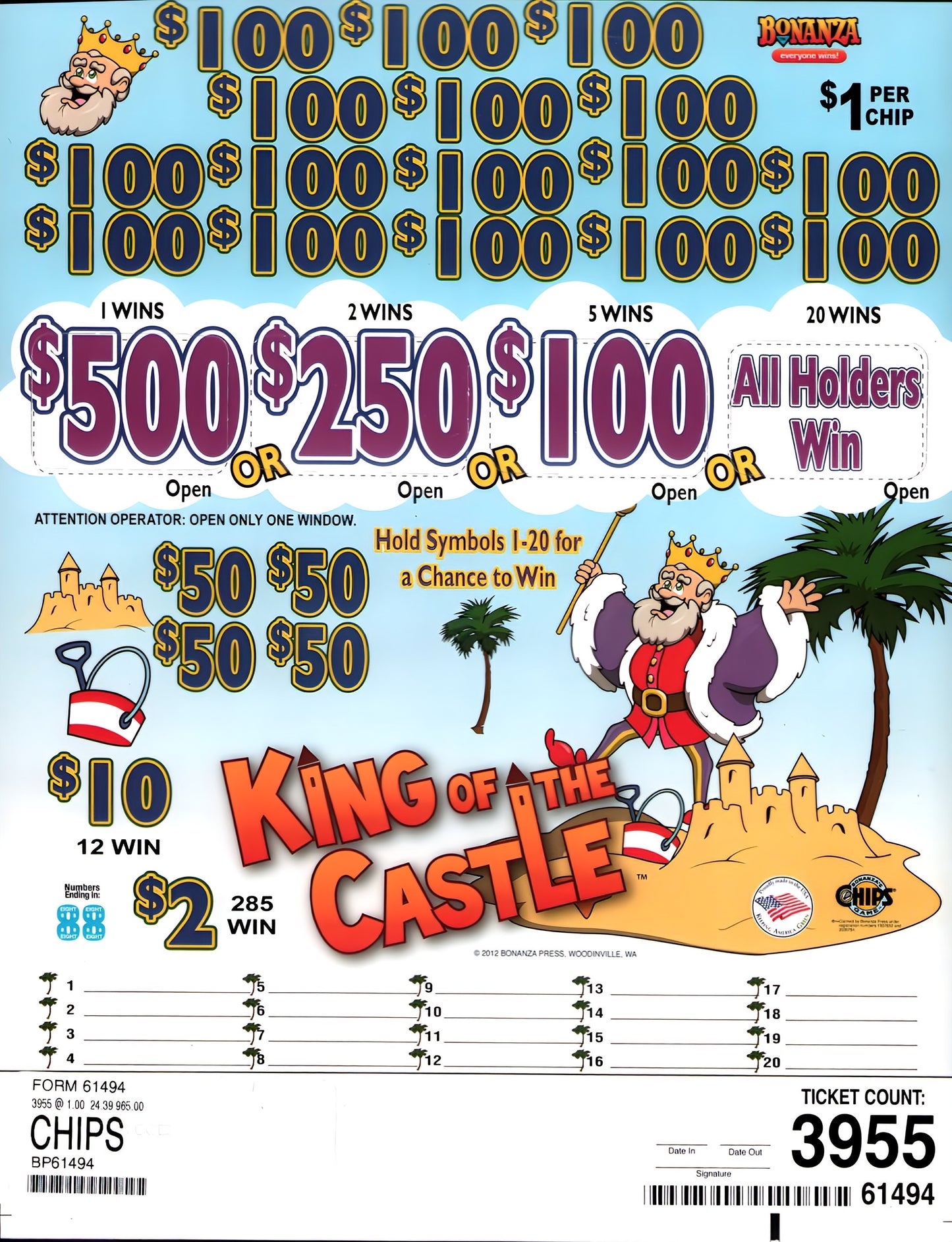 KING OF THE CASTLE 3,955 ct Chip