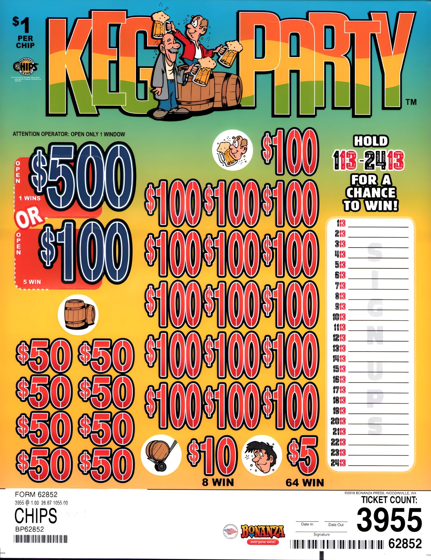 KEG PARTY 3,955 ct Chip