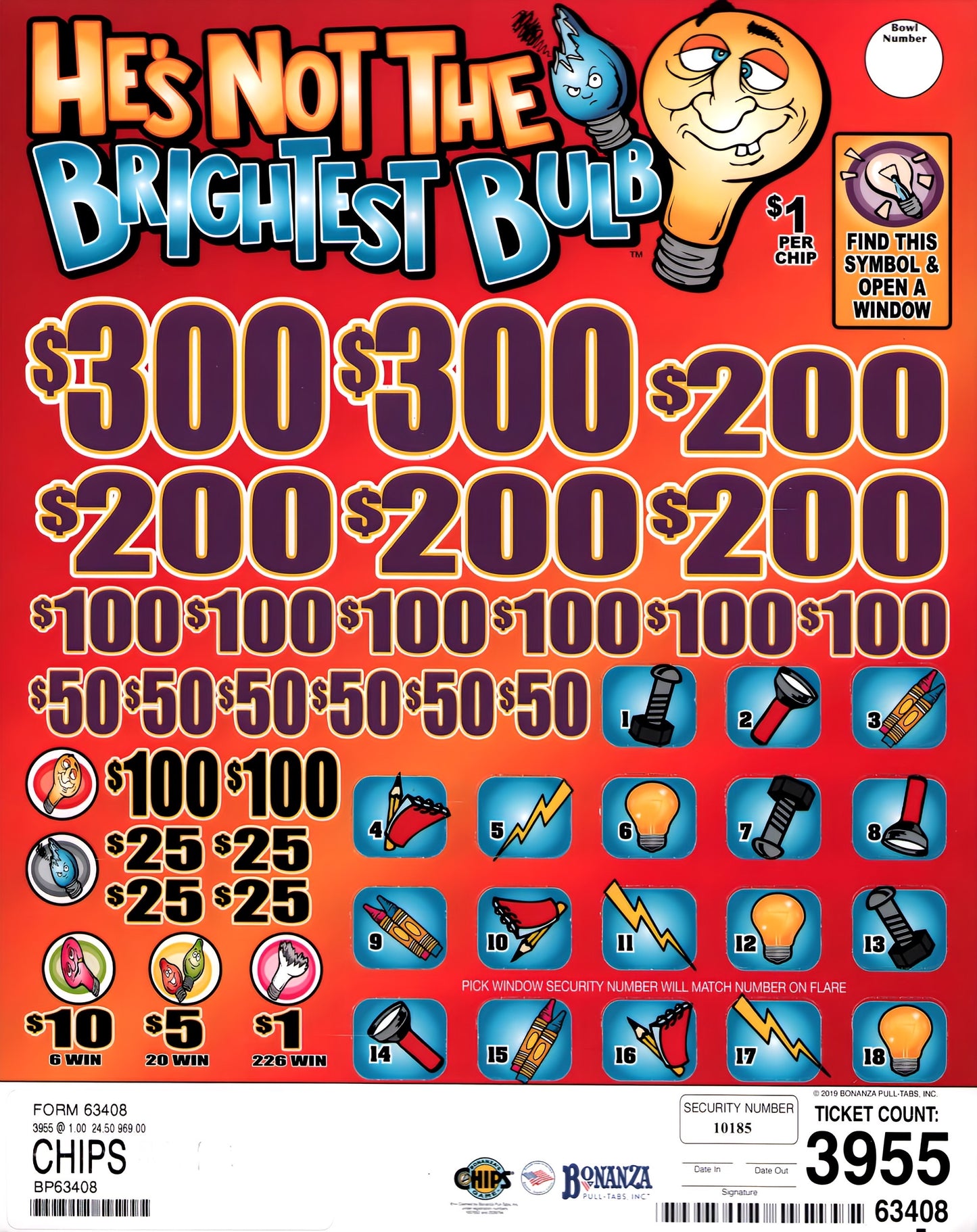 HE'S NOT THE BRIGHTEST BULB 3,955 ct Chip