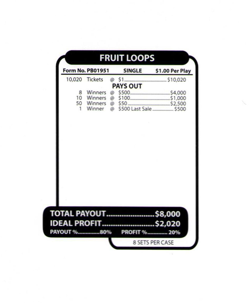 FRUIT LOOPS 10,020 ct Jar Ticket