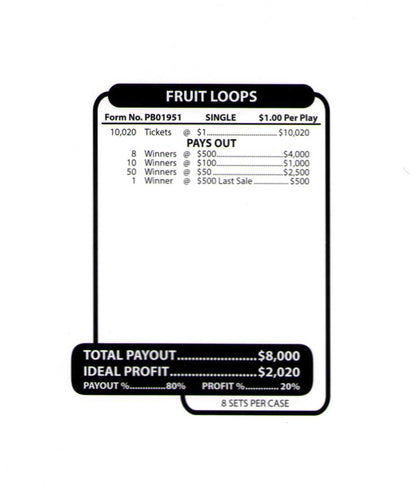 FRUIT LOOPS 10,020 ct Jar Ticket